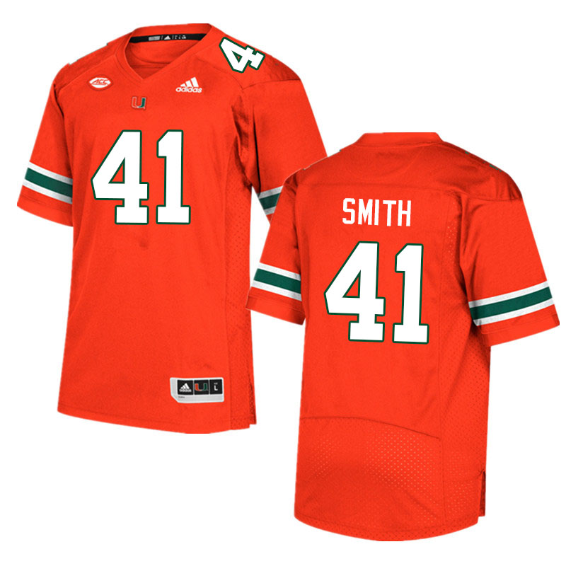 Men #41 Chase Smith Miami Hurricanes College Football Jerseys Sale-Orange